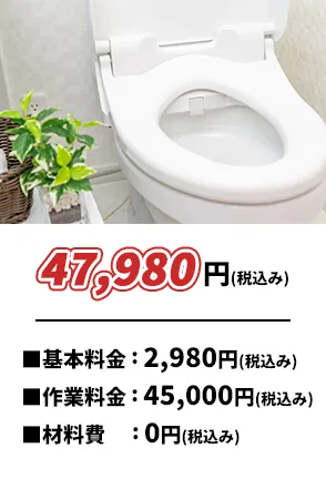 47,980円(税込み)・基本料金2,980円(税込み)・作業料金45,000円(税込み)・材料費0円(税込み)