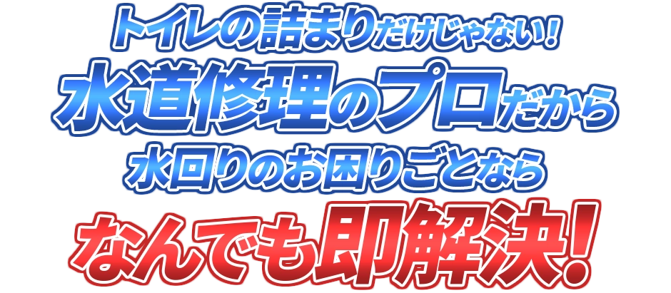 トイレの詰まりだけじゃない！水道修理のプロだから水まわりのお困りごとならなんでも即解決！